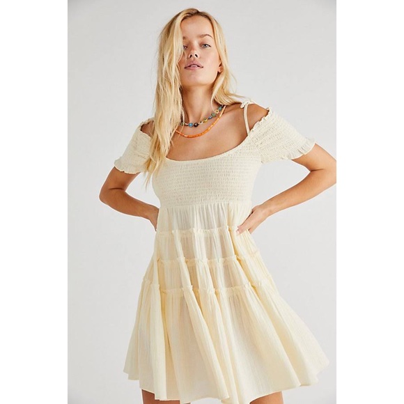Free People Dresses & Skirts - NWT Free People Happy With You Mini Dress Ivory